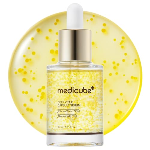 medicube Deep Vitamin C Capsule Serum | Hydrating Vitamin C Serum for Dull & Uneven-Looking Skin with Visible Concerns | Liposome Capsules for Smooth, Radiant Texture | Korean Skincare 1.01 fl.oz