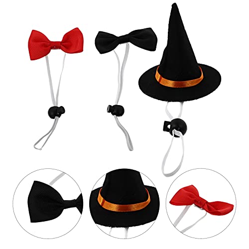 STOBOK 1 Set Halloween Pet Laços Laços Com Chapéu de Bruxa Chapéu Animal de Estimação Do Cão Do Gato