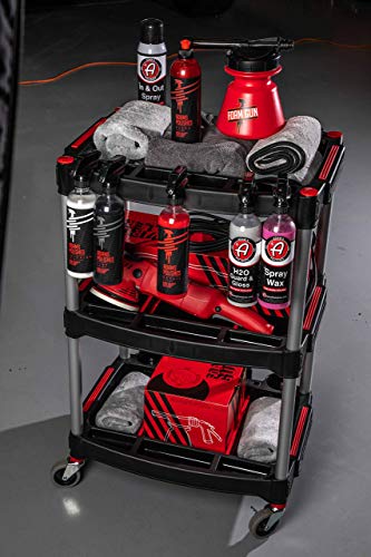 Adam's Polishes Standard Detailing Cart, Custom Mobile Rolling Utility Detailing Tool Cart Organizer for Garage DIY Home Projects, Extra Storage for Mechanics & Detailers During Repairs Car Wash/Wax