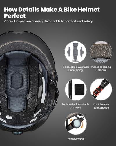 ILM Adult Bike Helmet with USB Rechargeable LED Front and