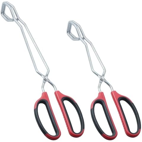 HINMAY Stainless Steel Scissor Tongs 11-Inch and 13-Inch Set, Set of 2 Cover