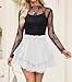 Flowy Shorts for Women Summer Casual Lace Skorts Boho High Waist Tiered Ruffle Mini Skirts White XL