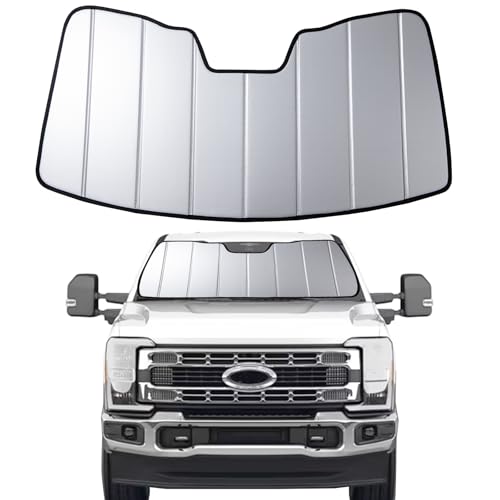 Automost 2017-2022 F250 F350 Windshield Sun Shade for Ford F-250 F-350 Super Duty 2017 2018 2019 2020 2021 2022 Automotive Car Front Window Sunscreen Sunshade