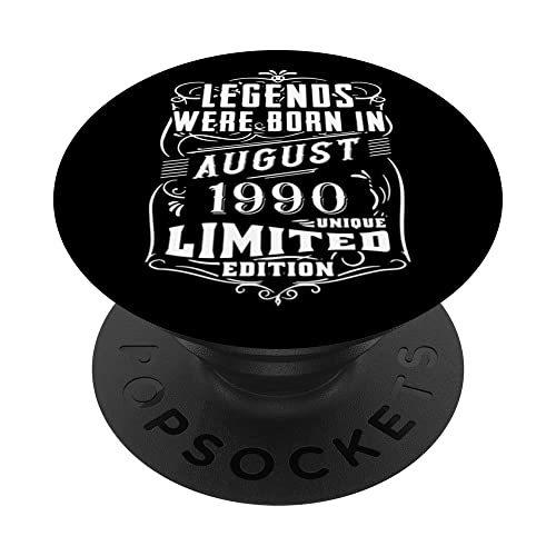 Cumpleaños Agosto 1990 Edición Limitada Regalo Legend PopSockets PopGrip Intercambiable