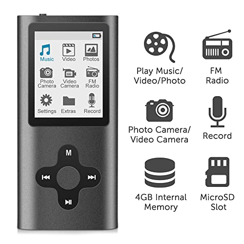 Pro 4Gb Video And Mp3 Player, Fm Tuner, With Camera, Rechargeable Battery, Ultra Compact Design #TOP1