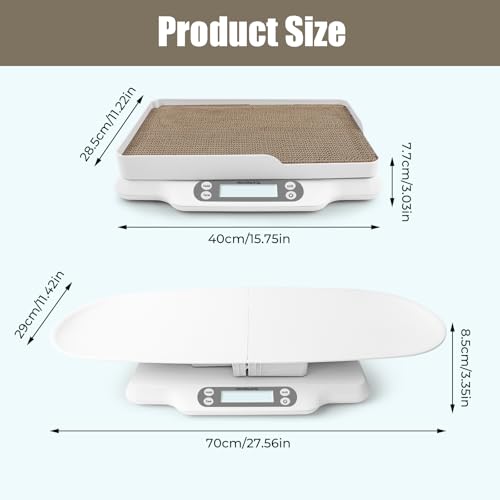 Image of Baby Scales for Weighing,Multifunction LCD Display Pet Scale,Digital Scale with 2 Tray and Cat Scratcher,Up to 66 Lbs,Multiple Weighing Scale for Small Animals,Cats, Dogs