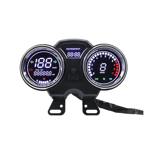 odómetro Motocicleta Instrumentos De Velocímetro De Motocicleta, Panel Digital Universal, RPM, Medidor De Velocidad del Motor, Tacómetro, Medidor De RPM, Medidor De Combustible para GN125