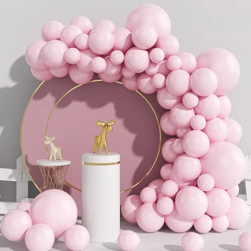 Image of PartyForever Pastel pink Balloon for party decoration, 12 Inch Latex Balloons with Shiny Surface for Birthday, Anniversary, Wedding, Baby Shower Party Decoration In Combo (Pack Of 50, Pastel pink)