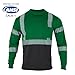 VENDACE Safety Reflective High Visibility Long Sleeve Shirts ANSI Class 1 Hi Vis Construction Work T Shirts for Men(Green,M)