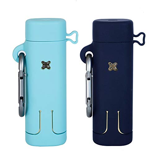 Fironst Silicone Case Cover for Pax 3, Shock-Absorption & Anti-Scratch Protective Rubber Skin Sleeve Accessories Compatible with Pax 2 and 3, with Strong Metal Carabiner(Ice Sea Blue, Midnight Blue)