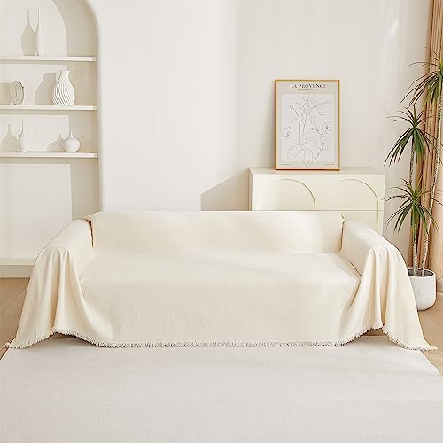 MYSKY HOME Sofa Couch Überzug Beige,Sofabezug 1/2/3/4 Sitzer, Sofaüberwurf, Sofa Überzug Kratzschutz für Sofa, Sofaschutz Katze, Couchschut, Sofaüberwürfe 180 * 300cm