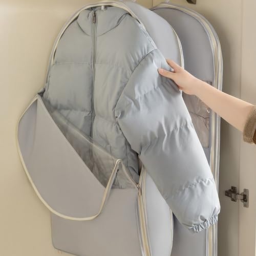 Suit Garment Bags – Zippered Clear Clothes Storage Bag | Waterproof Dress Coat Protector, Foldable Space Saver Cover for Closet, Travel, Hotel, Dorm, Bedroom, Office, Moving Organization4