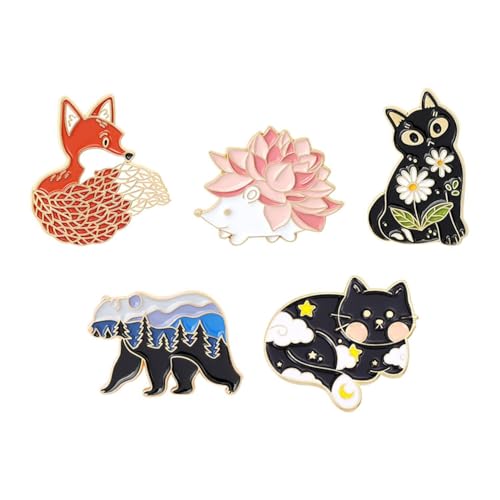 CHROMACRAFT 5 Pièces Broches d'animaux De Dessin Animé, Mignonnes et Créatives