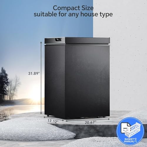 Image of Kismile 3.0 Cubic Feet Chest Freezer, Small Deep Freezer for Home, Black