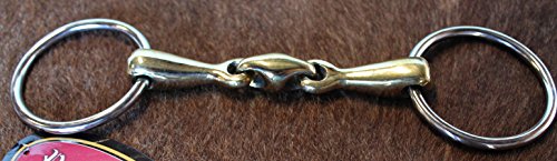PRORIDER SS Copper Loose Ring Dog Bone Snaffle Horse Bit 5\" Mouth Equine Tack 35521B - Thumbnail 2