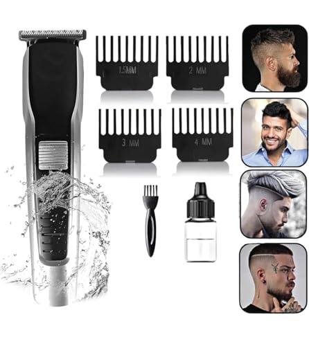 Image of ENDZONE Professional Trimmer Men Cordless Hair Clipper Multi-Grooming Kit T-Blade Rechargeable Precision Trimmers with 120 Mins Runtime for Hairs, Beard, Body & Moustache with 4 Guide Combs
