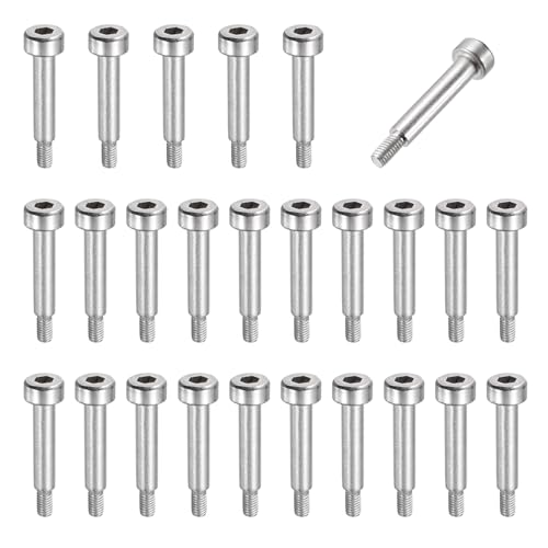 MECCANIXITY 26Pcs 304 Stainless Steel Shoulder Bolt 4mm Dia 12mm L M3x0.5
