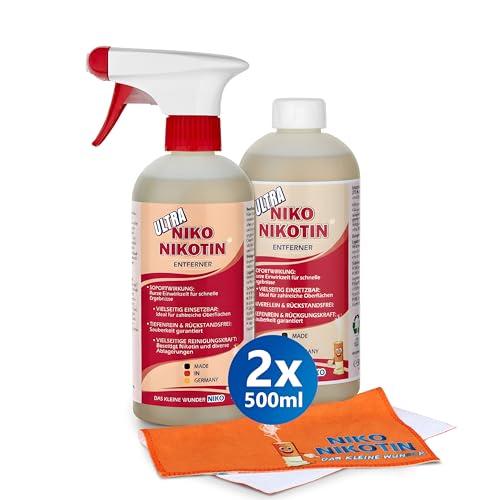 NIKO Nikotin Ultra Profi-Entferner, verbesserte Rezeptur, 2x500ml mit...