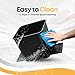 HAUSSIMPLE Car Trash Can Leakproof Compact Garbage Bin w/Stability Flap, Anti-Slip Base, Portable Trash Holder for Cars, Trucks, SUVs, Minivans, Auto Organizer with Trash Bags (Black, Small)