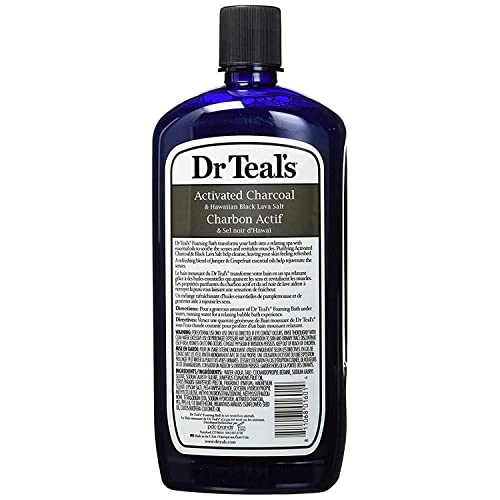 Dr Teal's Foaming Bath Variety Gift Set (2 Pack, 34Oz Ea.) - Activated Charcoal & Hawaiian Black Lava Salt, Detoxify & Energize With Ginger & Clay - Essential Oils, Pure Epsom Salt - Stress Relief #TOP2