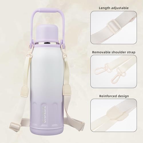Image of BJPKPK Stainless Steel Insulated Bottle with Handle & Strap, 50oz
