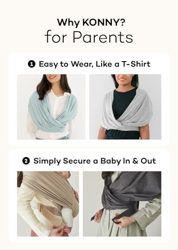 Konny Baby Carrier Flex SoftBreeze with Head Support - Adjustable, Easy to Wear, Hands-Free Breathable Baby Wrap Sling, Perfect for Newborn Babies Essentials up to 44 lbs (M-4XL) - Beige - Thumbnail 4