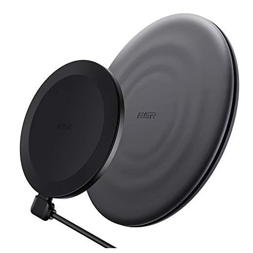 ESR Chargeur à Induction sans Fil avec Base Silicone, 7.5W Compatible avec iPhone 12/12 Pro/12 Pro Max/12 Mini/Se 2020/11/XR/XS/X, 10W pour Galaxy S20/S10, 5W pour AirPods Pro (sans Prise) Gris