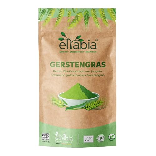 Polvo de hierba de cebada orgánica molida, 1 kg, de cultivo alemán, 100% puro, sin aditivos (DE-ÖKO-007)
