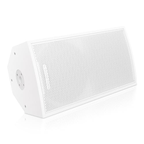 Image of Sound Town CARME Series 12 inch 2-Way Powered Professional PA DJ Speaker, White with Onboard DSP, Birch Plywood for Installation, Live Sound, Karaoke, Bar, Church
