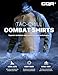 CQR Men's Combat Shirt Tactical 1/4 Zip Long Sleeve Military BDU Shirts Camo EDC Top with Pockets, Tac Chill Soil Green, Large