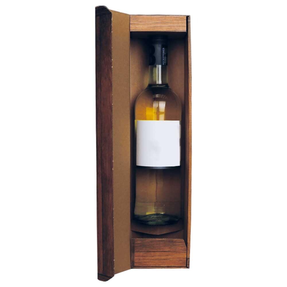 1er Weinkarton, Geschenkkarton Vintage, Holzoptik - braun, 38,5x9,2x9,5 cm, 50 Stück