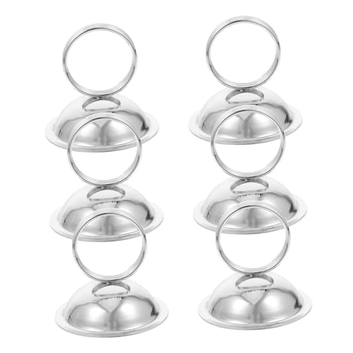 LIFKOME 6 Piezas Clip de matrícula vertical de pie titulares de tarjetas de mesa colocar tarjeteros para bodas tarjeta de mesa oro mini tarjeteros número de mesa de boda planchar Plata