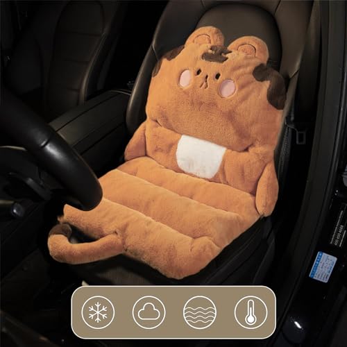 Coussin de siège d'auto mignon et ergonomique en peluche animée