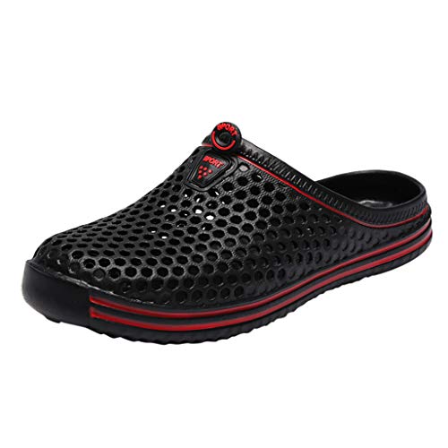 Yowablo Schuhe Frauen Männer Paare Unisex Aushöhlen rutschfeste Hausschuhe Strand Im Freien (39 EU,Schwarz)