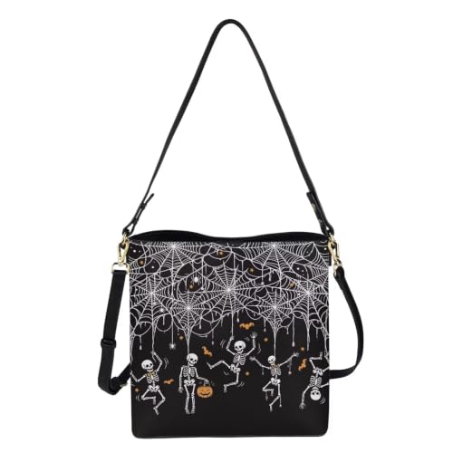 Image of HUGS IDEA Boho Bags for Women Leather Handbag Shoulder Bucket Crossbody Purse