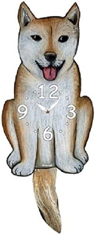 Shiba Inu Dog Wagging Tail Pendulum Clock
