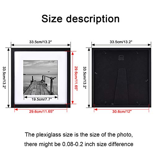 Framics 4 Pack 12X12 Picture Frames, Display 8X8 Photo With Picture Mat, Black Picture Frames Made Of Solid Wood For Wall Mounting Or Table Top, Mounting Hardware Included #TOP3