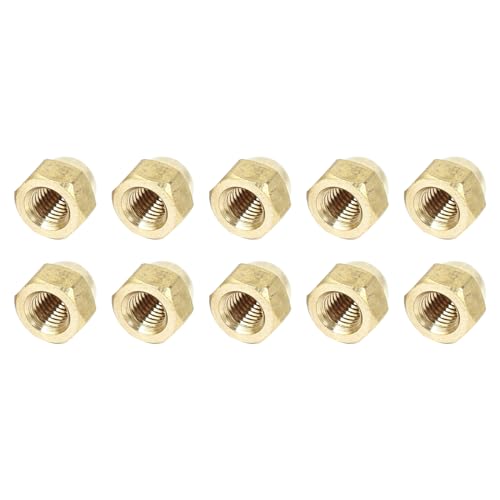 METALLIXITY Acorn Cap Nuts(M12x1.75mm) 10Pcs, Brass Acorn Dome Cap Head Hex Nuts - for Industrial Mechanical Equipment, Gold Tone