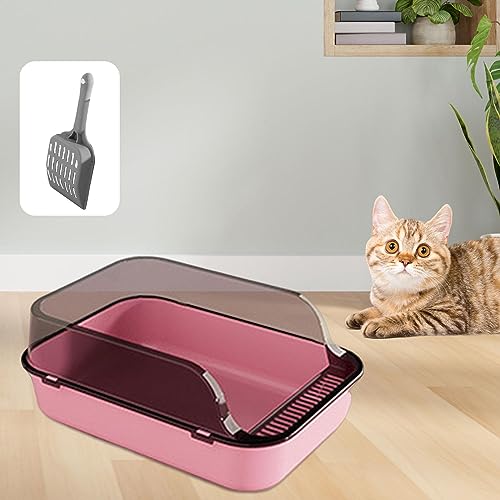 Arenero para gato con lados altos color rosa miniatura 4
