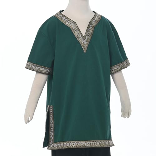 Camisa medieval niño V neck estilo vikingo miniatura 3