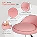 Nova Microdermabrasion Rolling Stool Swivel Salon Stool Chair Adjustable Drafting Tattoo Office Massage Medical Facial Spa with PU Cushion Backrest (Pink)