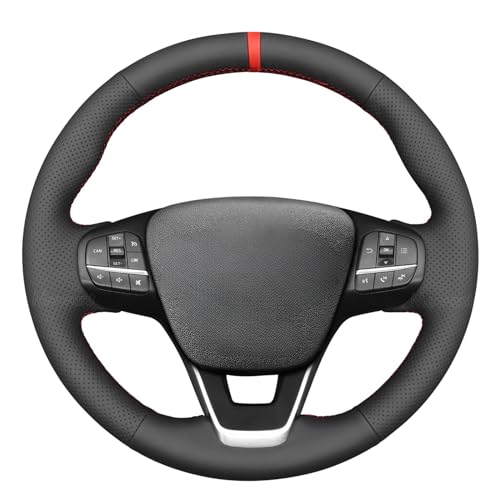 MEWANT Funda Volante de Automóvil Cosida a Mano para Ford Focus IV/Kuga III/Puma/Bronco Sport/Fiesta VII/Maverick/Tourneo Courier/Tourneo Custom/Transit/Transit Courier/Transit Custom