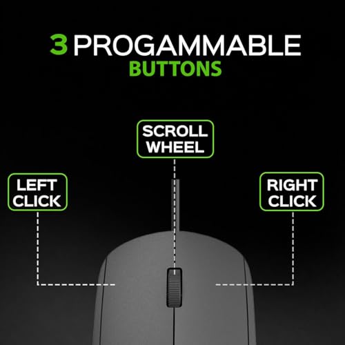 Image of iVOOMi Bold Wired Mouse Plug & Play Installation, 120cm Cable Length, Adjustable DPI Upto 1000, Plug-&-Play, Button Life - 1,000,000, iOS, Win, Linux & Android, 1 Year Warranty - Newly Launch
