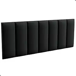 Cabeceira Estofada Modulada para Cama Casal Cabeceira Casal 140cm x 45cm (Preto)