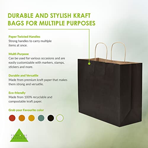 Black Paper Bags With Handles - 16X6X12 Inch 50 Pack Large Kraft Shopping Bags, Craft Gift Totes In Bulk For Boutiques, Small Business, Retail Stores, Birthdays, Party Favors, Jewelry, Merchandise #TOP1