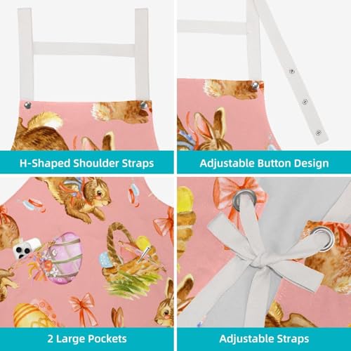 Tablier de serveuse aquarelle avec 4 broches pour le travail en restaurant