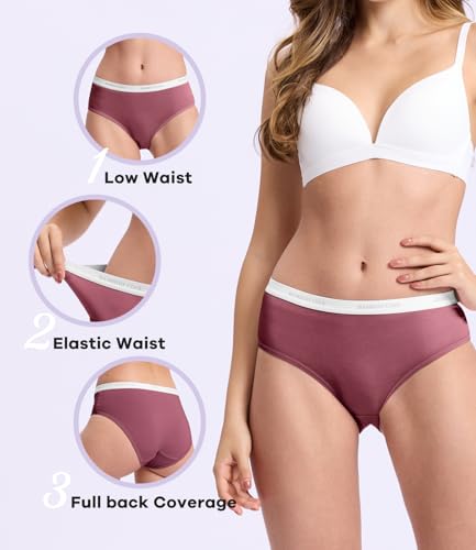 Image of BAMBOO COOL Womens Underwear, Moisture-Wicking Briefs, Soft and Breathable Panties, Mid Waist, 5-Pack