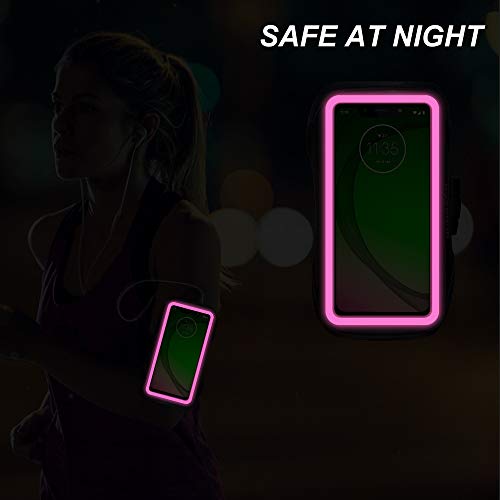 Runbach Sweatproof Running Armband For Motorola One Fusion/Edge Series/E7 Power/E7 Plus/G Stylus/G Power/G Play/G9 Play/G9 Plus/G9 Stylus/G30/G10(Pink) #TOP4