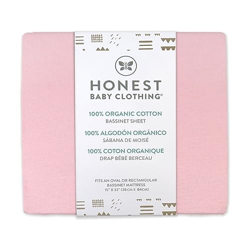 Image of HonestBaby Organic Cotton Fitted Bassinet Sheet, Pink, One Size
