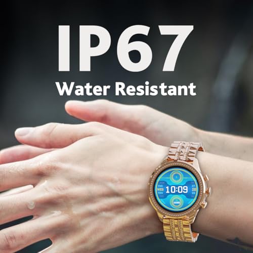 Image of Maxima Bliss+ Smartwatch 1.28 inch Ultra HD Display, 650 Nits, Premium Crafted Diamond Metallic Design, Bluetooth Calling, Voice Assistant, Heart Rate /Sleep /stress monitoring Smart Watch (Rose Gold Peach)